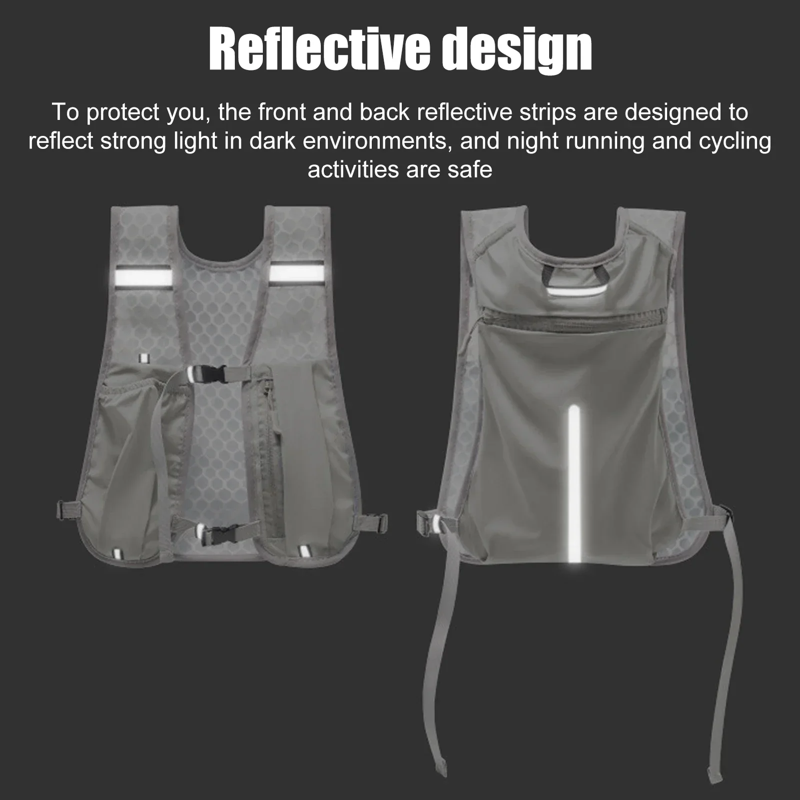 Running Vest Water Backpack Hydration Ultralight Running Pack Reflective Backpack For Women Men Hiking Trail Marathon Cycling