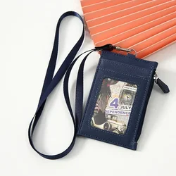 PU lederen kaarthouder nekkoord Lanyard zakelijke creditcard ID-kaart badge portemonnee portemonnee etui studentenbus kaart tassen geval