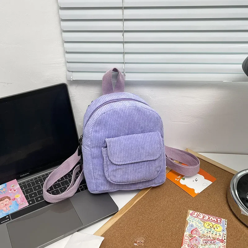 Bolsas De Escola De Veludo Macio, Estudante Livros Casual Lápis Papelaria Organizador Sacos, Suprimentos Diários Fora, Mochila Pequena