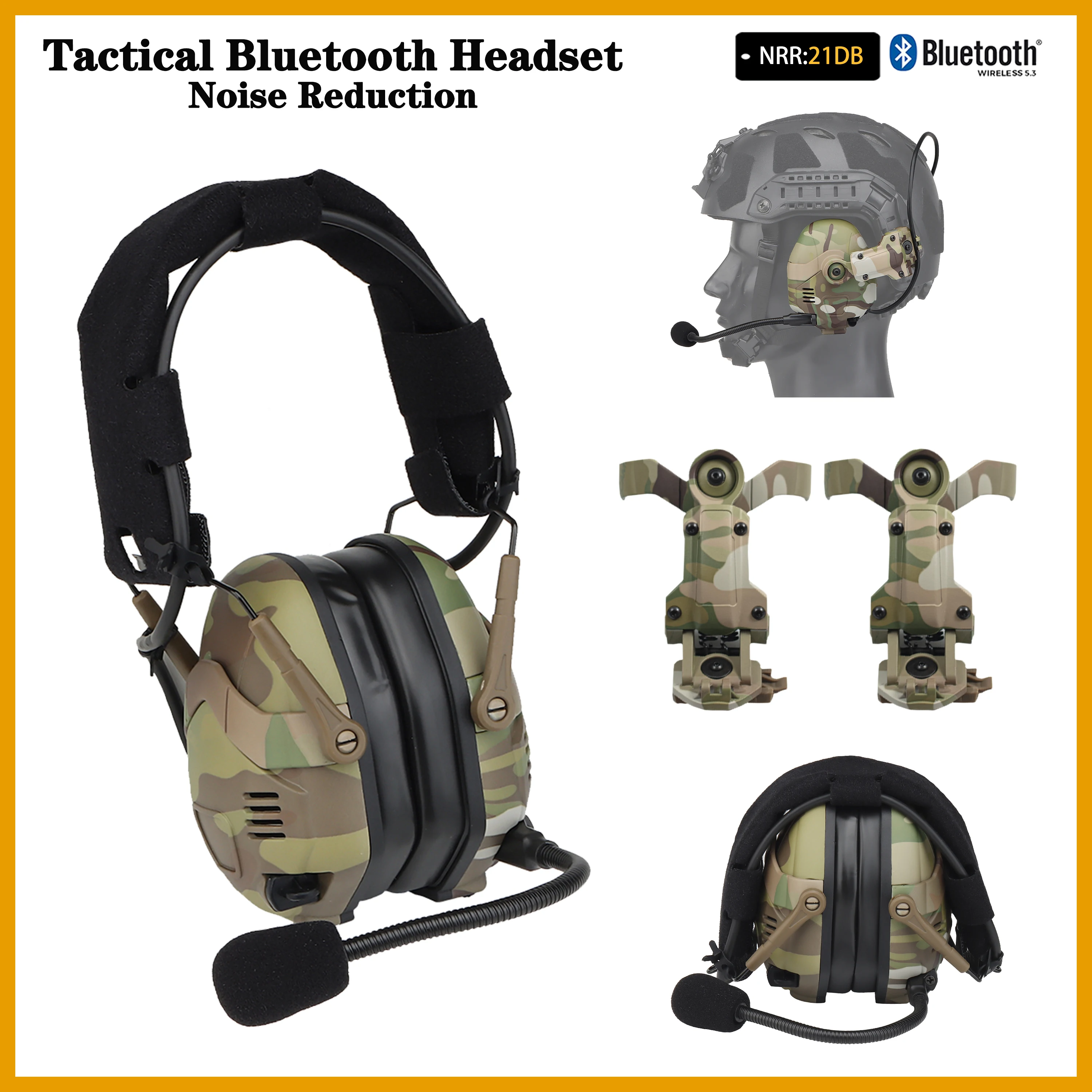 

Sound Pickup&Noise Reduction Tactical Bluetooth Headset,Helmet Wearable Dual Purpose/HearingProtection/hunting Shooting Earmuffs