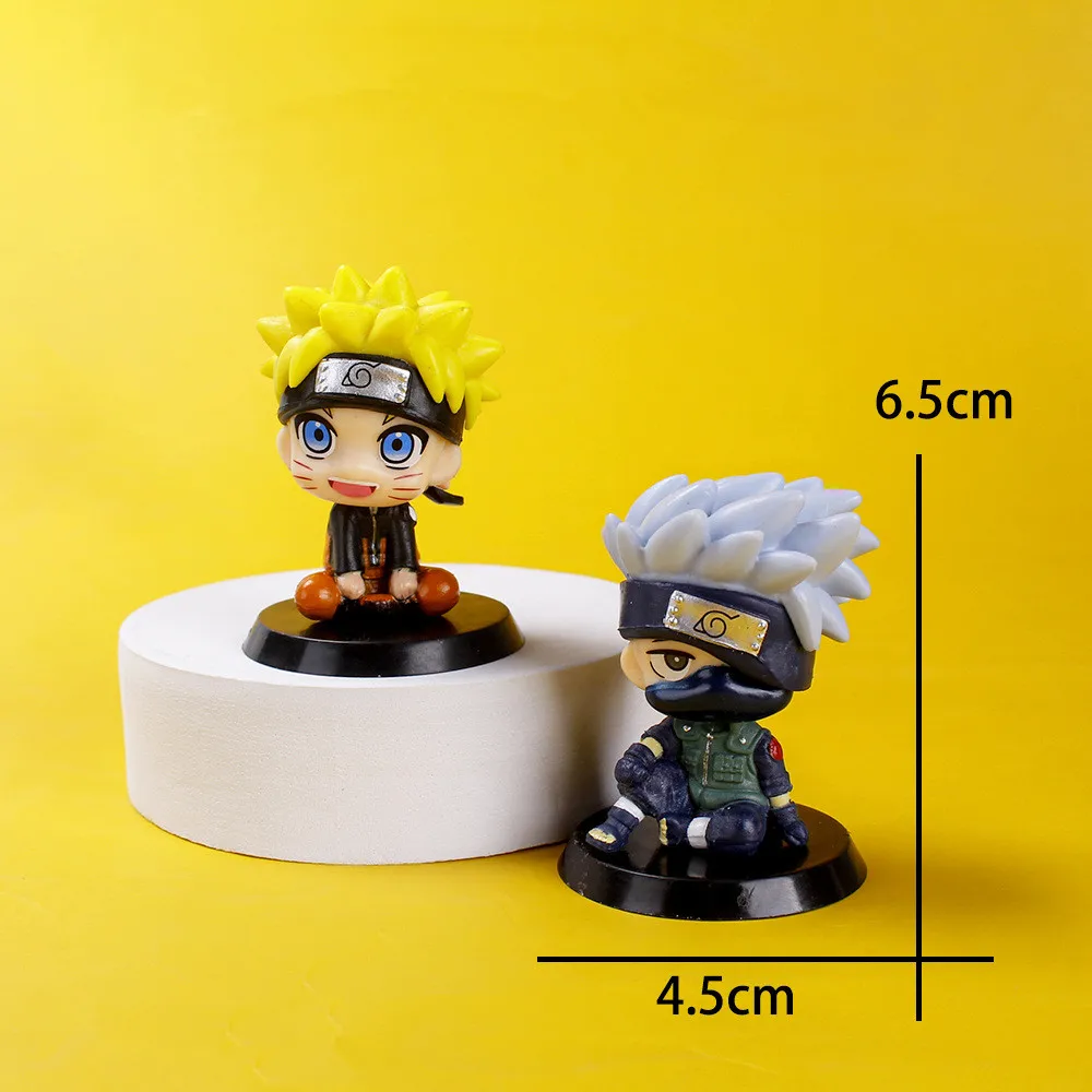 มินิอะนิเมะรูป Uzumaki Kakashi Uchiha Sasuke Itachi Kawaii และ Y Q Figural Car ตกแต่ง PVC โมเดลของขวัญ