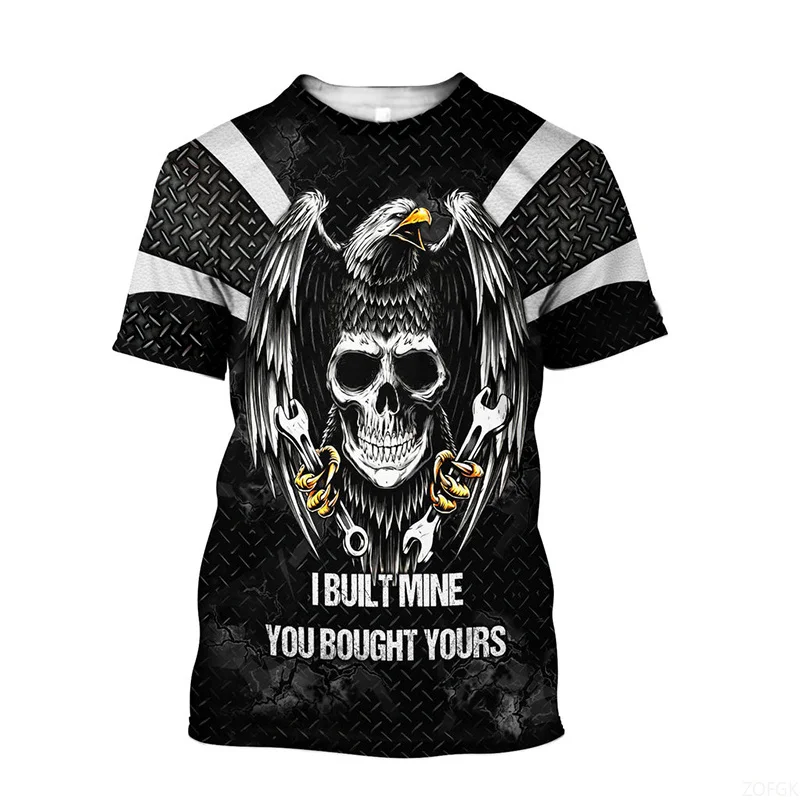 Mechanical Printing Popular Summer Unique Fun Patterns 3D Personalized Round Neck Fashionable Breathable T-shirt