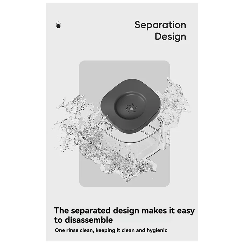 A03F-سعة كبيرة 2L الكلب وعاء مياه الشرب مكافحة سبلاش غير ترطيب الفم وعاء طعام للكلاب القطط الحيوانات الأليفة الملحقات #3