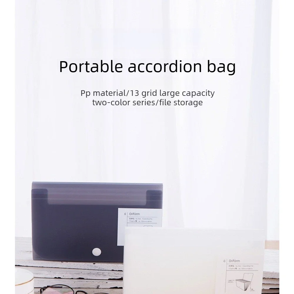 Office School Supplies A6 Mini Accordion File Folder 13 Pockets Portable Organizer for Documents Receipts Plastic PP Bag