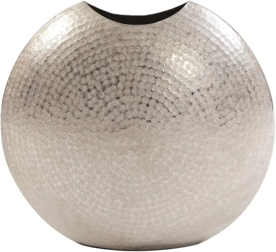 

Frosted Silver Decorative Metal Vase Accent Piece, Large, 15 X 6.5 X 14.25 Inch