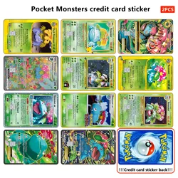 PTCG Credit Card Skin Stickers Anti-degaussing Pocket Monsters Venusaur Series for VISA Card Bus Bank Debit Card Anime Toys 14+y