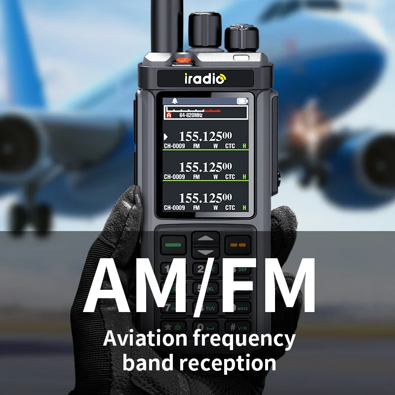 Iradio UV-98 PLUS Air Band Walkie Talkie Cross Band Repeater 2.4"large scree USB LSB CW CB SW MW LW SSB HF Multi Band Ham Radio