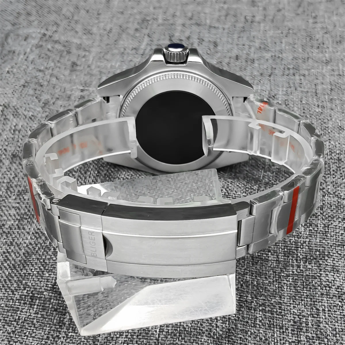 Relógio mecânico submersível masculino, vidro de safira nh35a pt5000, movimento 43mm, caixa de aço 316l, pulseira com trava deslizante, moldura de cerâmica