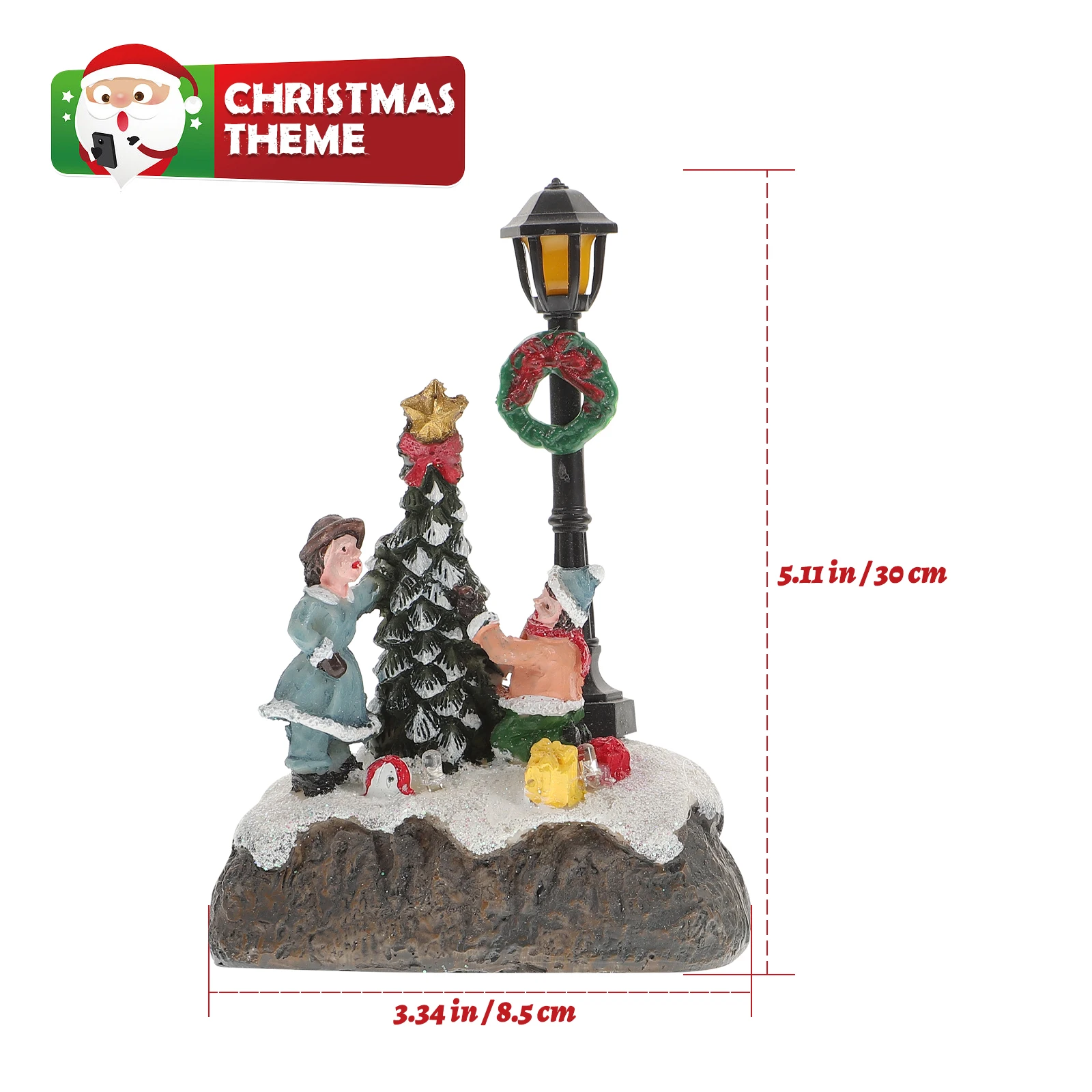 

2Pcs Resin Little Premium Desktop Adornment Long-Lasting Color Glow Decor Xmas Home Ornament Creative Craft
