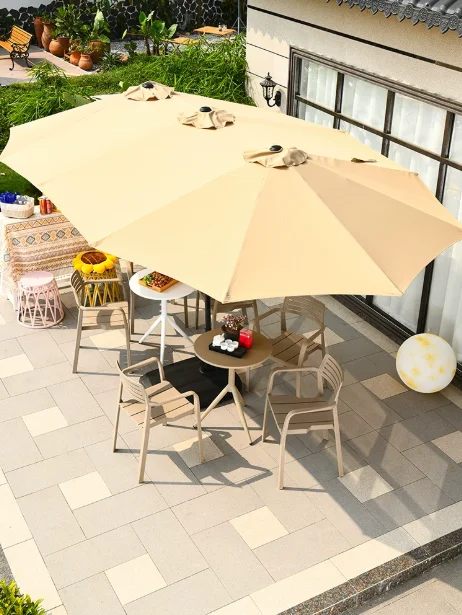 Outdoor Umbrella Sunshade Garden Umbrella Leisure Pillar Umbrella Large Beach Sun Umbrella Outdoor Commercial Umbrella