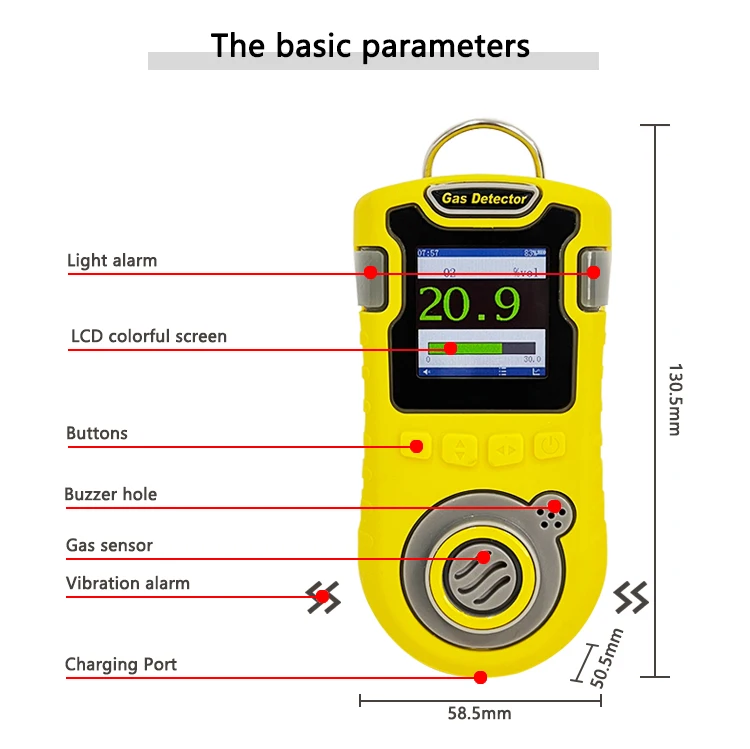 Manufacturer Portable Methane Detector CH4 Leak Gas Detector 0-100%LEL CE ATEX