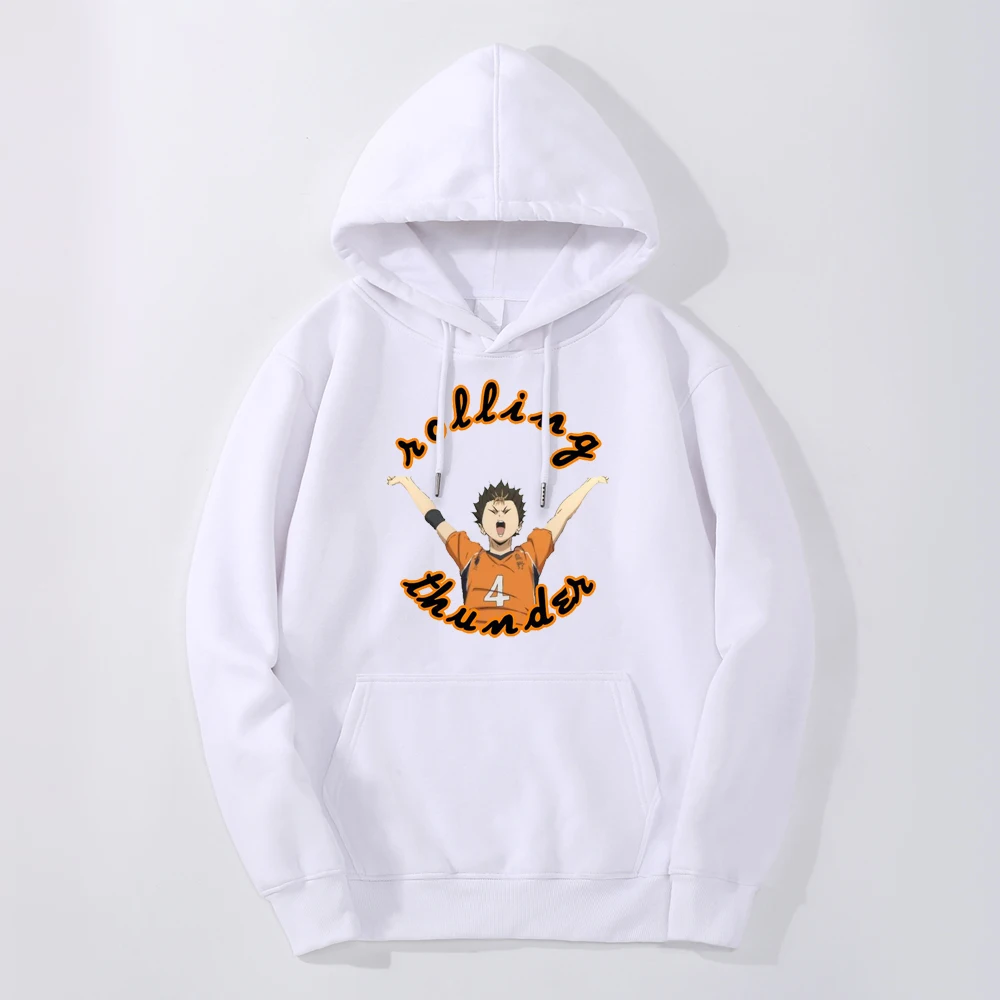 Haikyuu Japan Anime Shoyo Hinata Daichi Sawamura Fly It 2024 Winter Men Oversized Fitness Sweatshirts Hoodie Thick Fashion Hoody