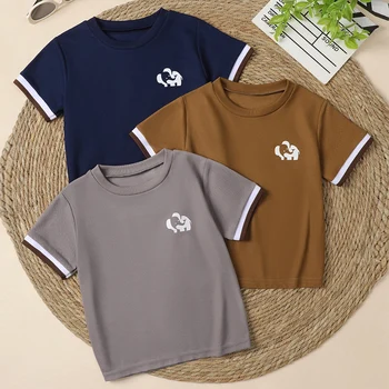 1/3 Piece Children's Summer And Autumn Casual Fashionable Short Sleeved T-shirt For Boys And Girls Comfortable Long Sleeved Top