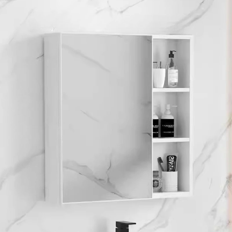 

Space aluminum bathroom wall mounted mirror cabinet Storage Wall Mounted Toilet Mirror Box With storage mueble para baño
