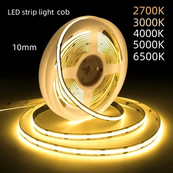 COB LED ストリップ DC12V 24V 10 ミリメートル幅カット可能 LED ライトストリップ 480LEDs/M CRI90+ 柔軟な高輝度バックライトテープ部屋用