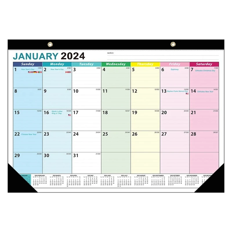 1 Pcs 2024 Calendar Wall Calendar 2024- 2025, 18 Months Wall Calendar From January 2024- June 2025, Hanging Hook Easy To Use