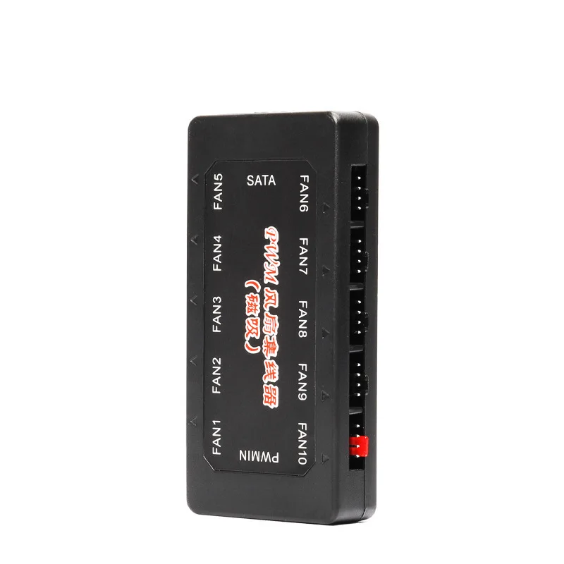 حالة الكمبيوتر 10 منافذ وحدة تحكم في سرعة المروحة محور المغناطيسي 10 اتجاهات مروحة محور 3pin/4pin مروحة موسع Sata IDE/موليكس امدادات الطاقة