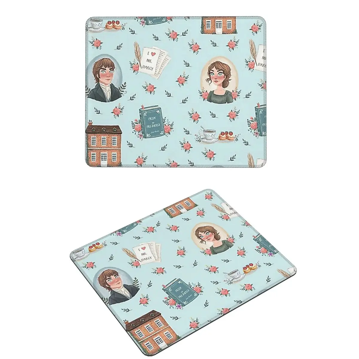 고상과 편견 - 제인 오스틴 영감 마우스 패드 컴퓨터 키보드 마우스 매트 게이머 PC 데스크 매트 사무실 테이블 매트
