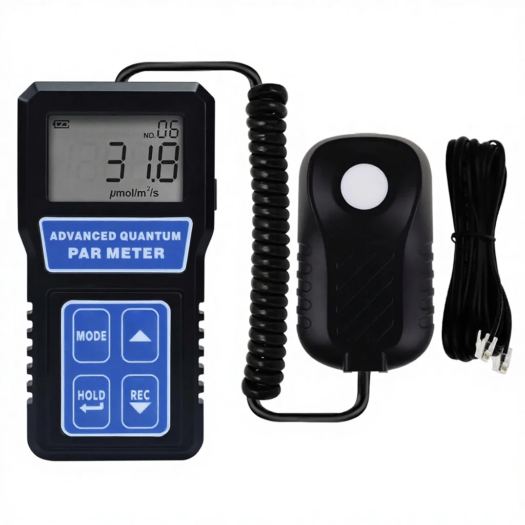 

High Accuracy PAR & PPFD Meter with Data Logging & Calibration for LED Grow Lights 400-700nm Light Range Grow Rooms Greenhouses