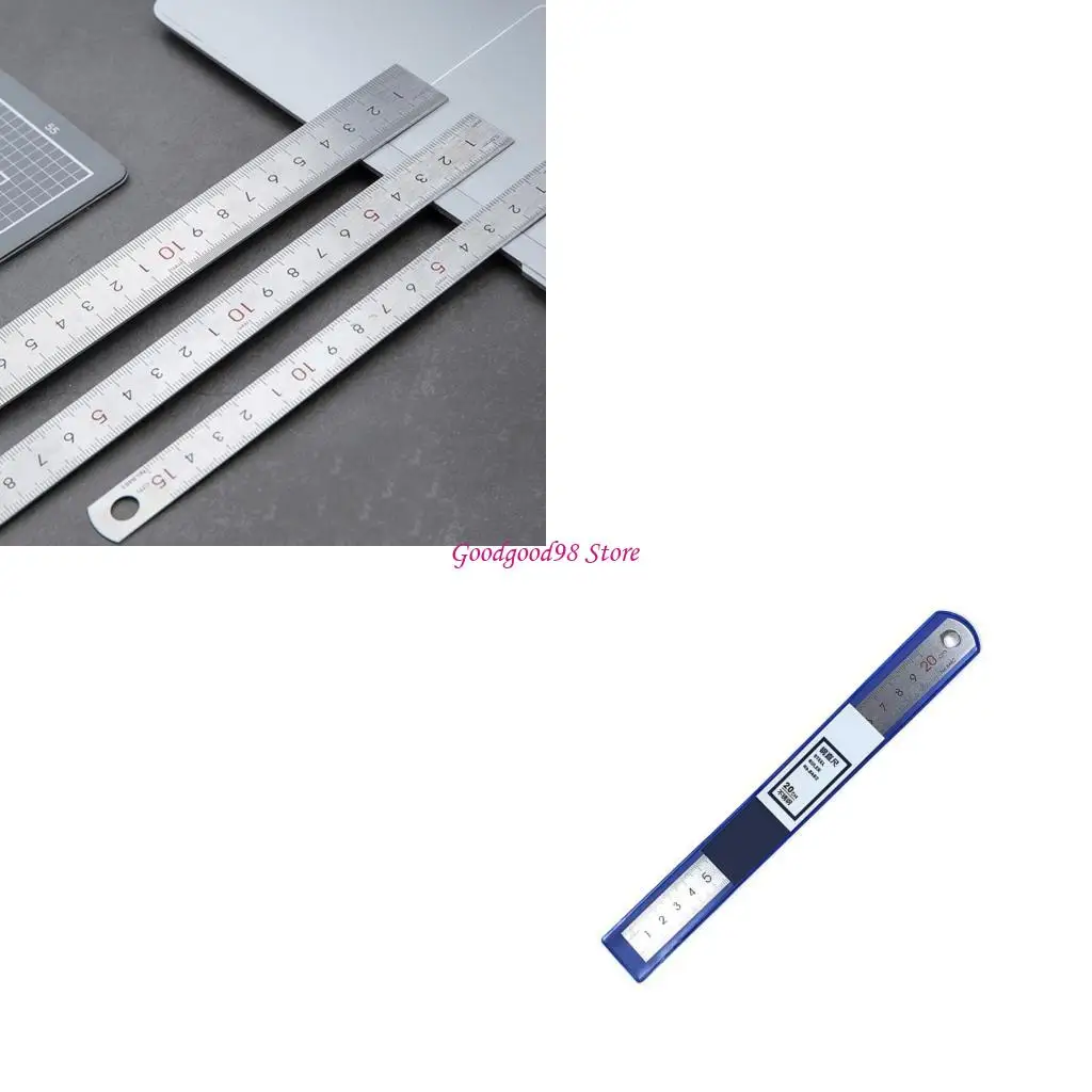 

15cm 20cm 30cm Metal Ruler Stainless Steel Ruler Measuring Tools Straight Ruler W8EC