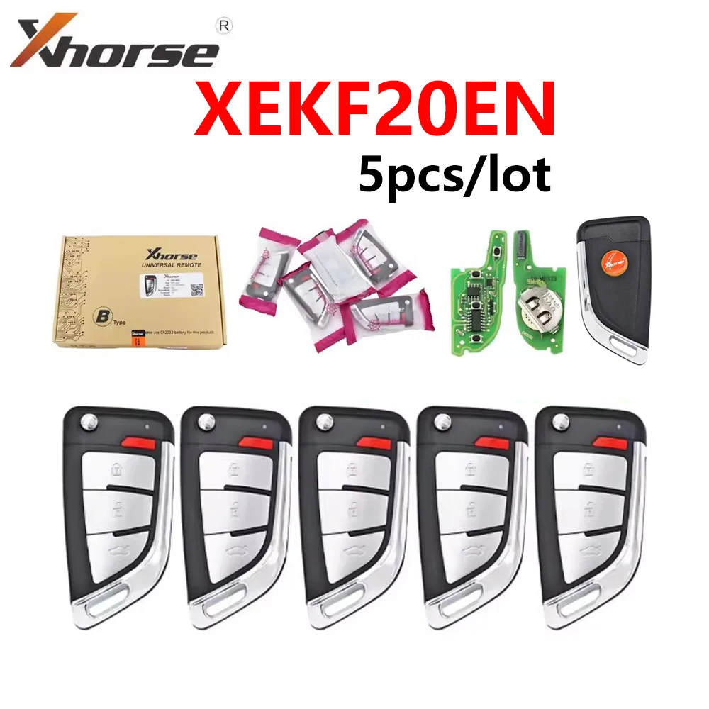 

5PCS Original XHORSE Universal VVDI Super Remote Key XE Series XEKF20EN With XT27A01 XT27A66 Chip Work for VVDI2 Key Tool
