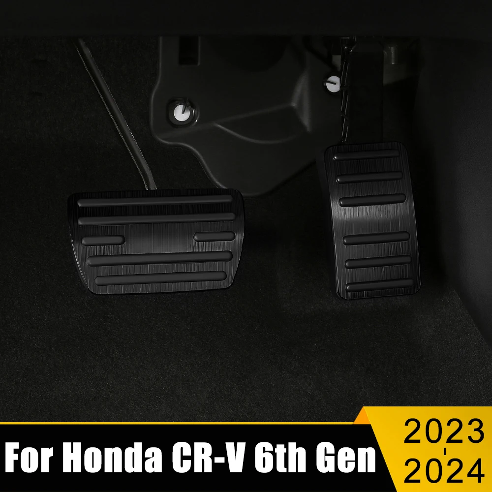 

For Honda CR-V 6th Gen 2023 2024 2025 CRV Hybrid Aluminum Car Fuel Accelerator Brake Pedals Cover Non-Slip Case Pads Accessories