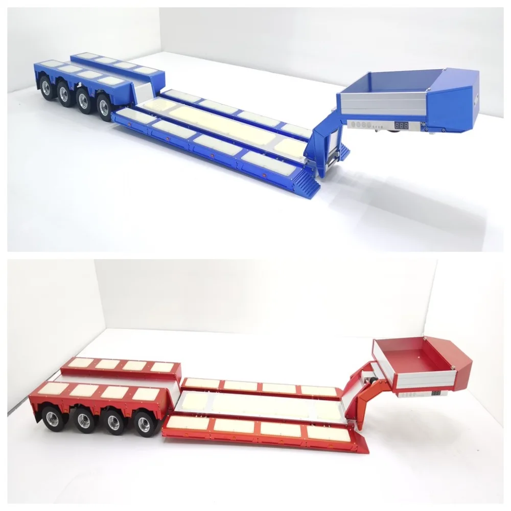 

For Tamiya 1/14 Tracked Skid-Steer Hydraulic RC Loader CNC 4Axle Steering Trailer For TAMIYA Tractor Truck