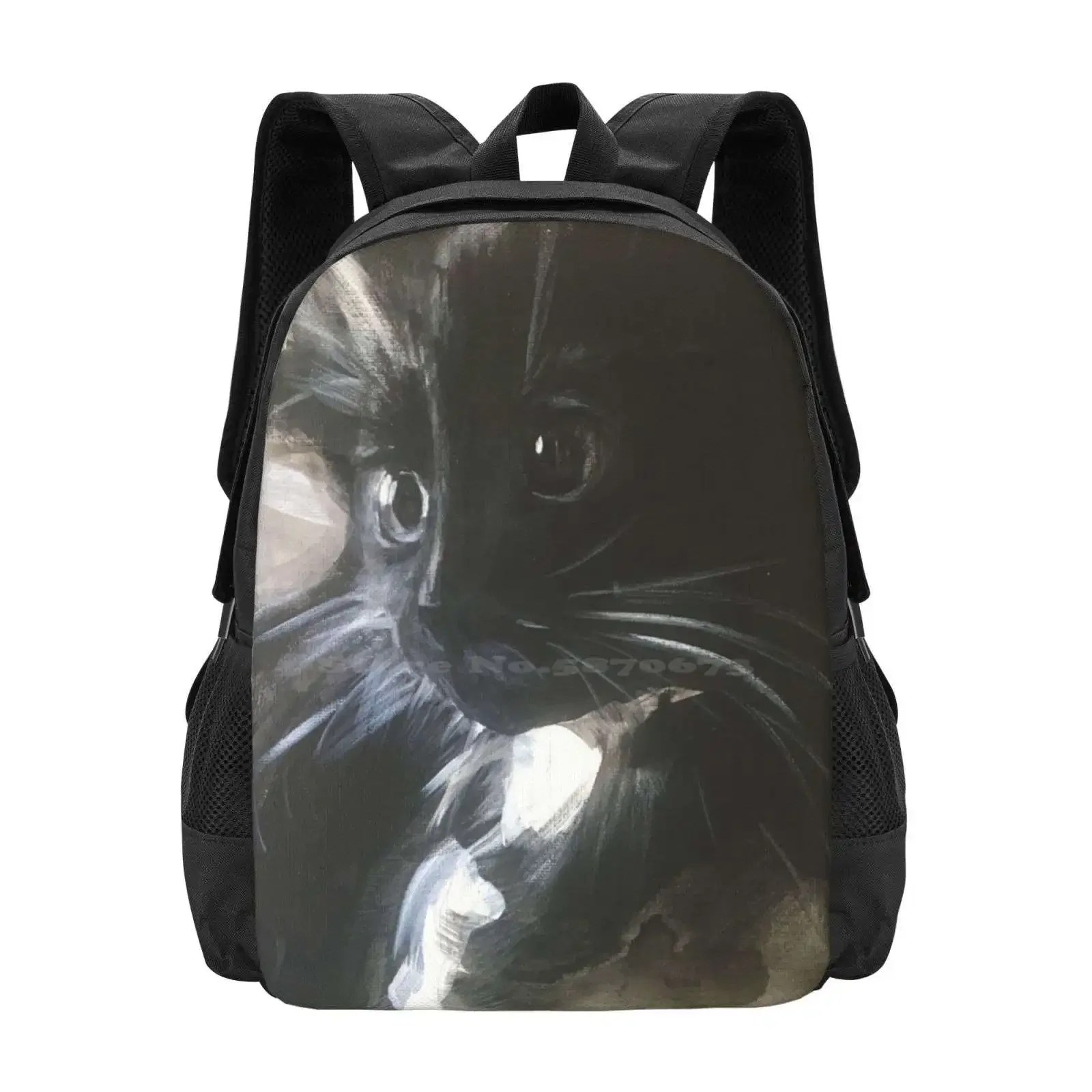 

Kitten Hot Sale Schoolbag Backpack Fashion Bags Kitten Cute Black And White Acrylic Adorable Animals Fluffy Portrait Fauna Pets