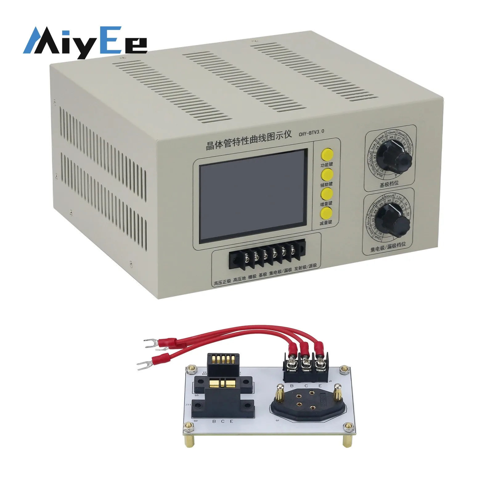 CHY-BT3.0 Transistor Tracer 4-inch HD SPI Color Screen Transistor Characteristic Curve Tester with Transistor Testing Socket