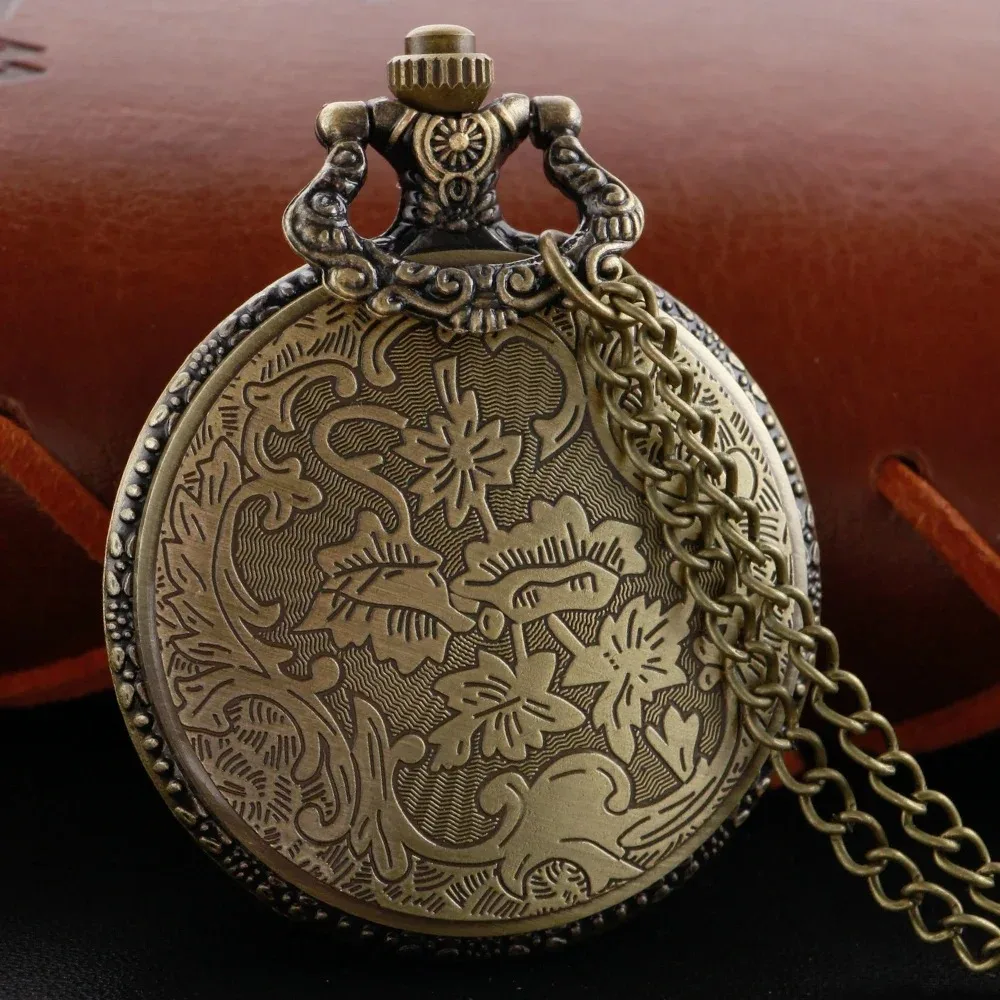 ساعة جيب كوارتز Steampunk قلادة ساعة معدنية من الفولاذ المقاوم للصدأ مع سلسلة قصيرة هدية Reloj Hombre