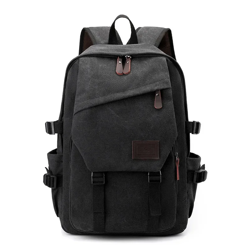 2022 New Hong Kong Style Leisure Backpack Large Capacity Travel Lightweight Canvas Simple Solid Color Student Backpack