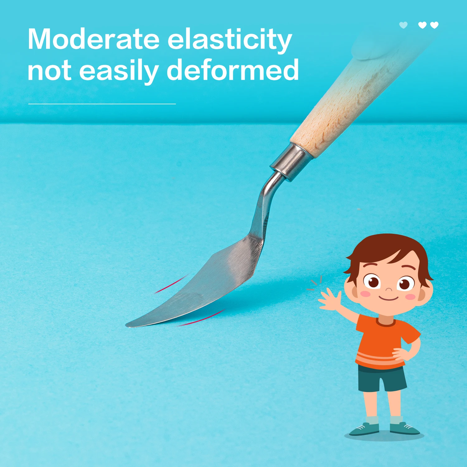 Deli 73902-3 Paint Knife Art Scraper No.3 Flat Head Gouache Oil Painting Knife Stainless Steel Cutter Head 500pcs Per Carton Set