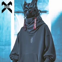 11 BYBB'S DARK 2023 Double Neckline Hoodie Techwear Harajuku Men Hoodies Hip Hop Streetwear Pullover Sweatshirts Oversize