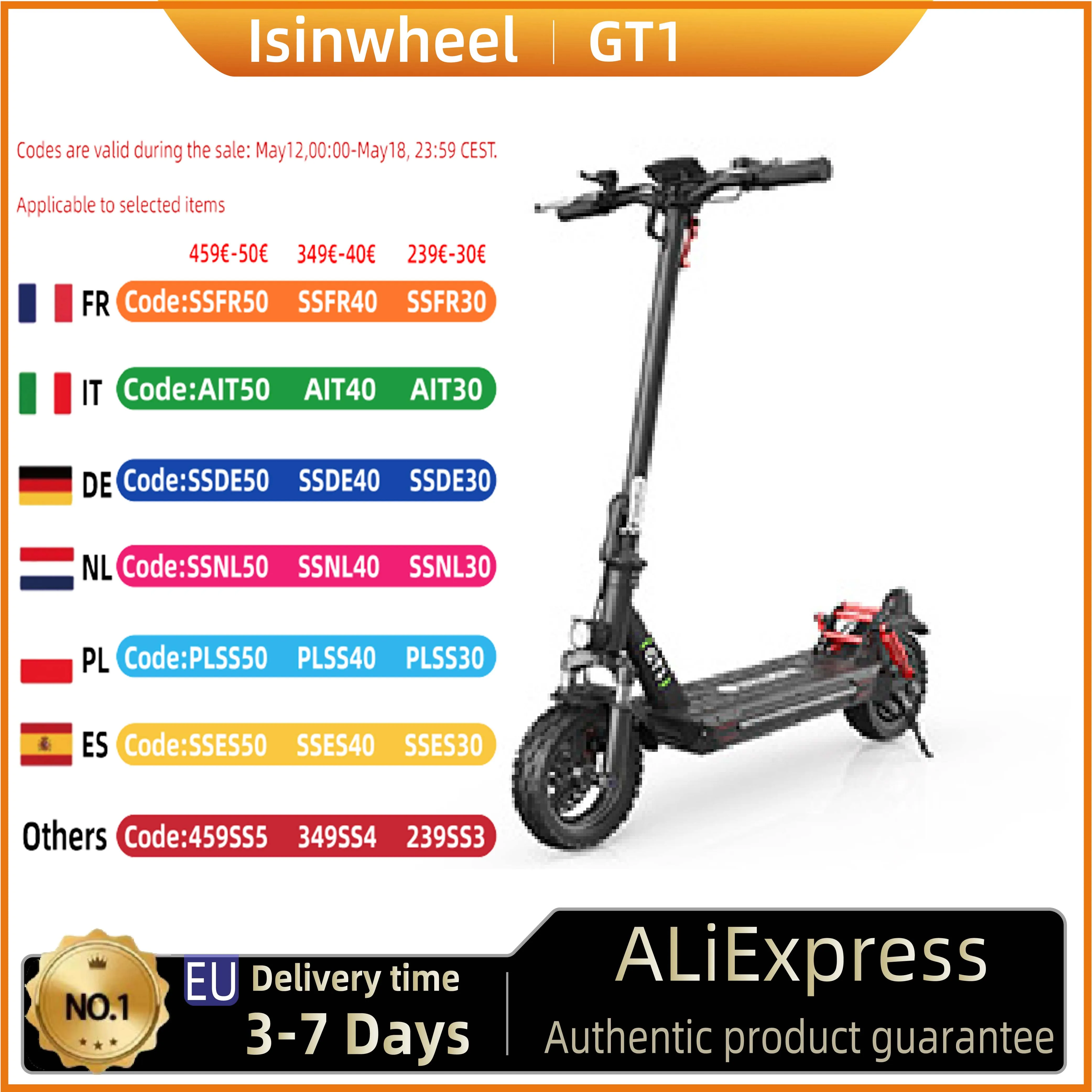 Isinwheel gt1 Elektro roller 800w Motor 48 v10ah Batterie 10 Offroad-Luftreifen faltbarer City