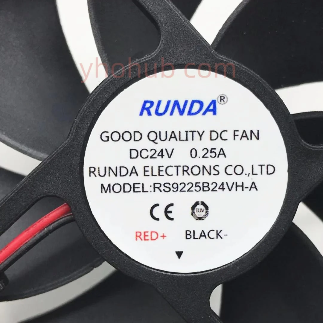 

RUNDA RS9225B24VH-A DC 24V 0.25A 90x90x25mm 2-Wire Cooling Fan