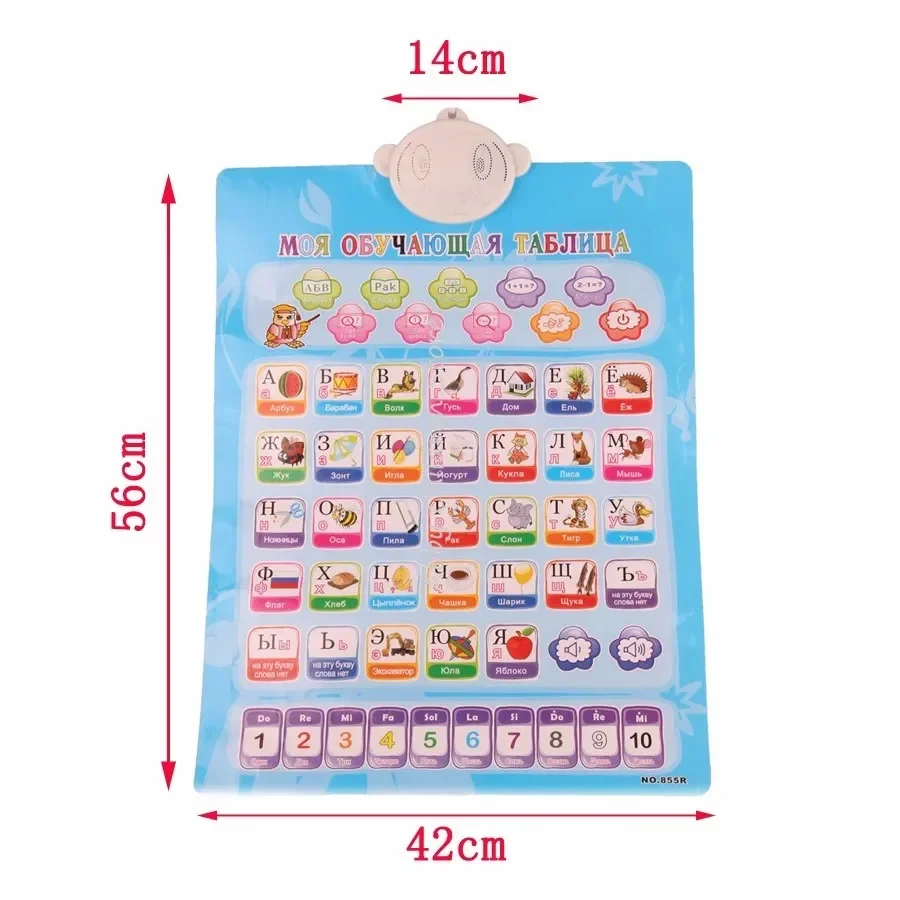 Russische Sprache Lernen & Bildung Baby Spielzeug Alphabet Musik Maschine Phonische Wandbehang Diagramm Sprechendes Poster