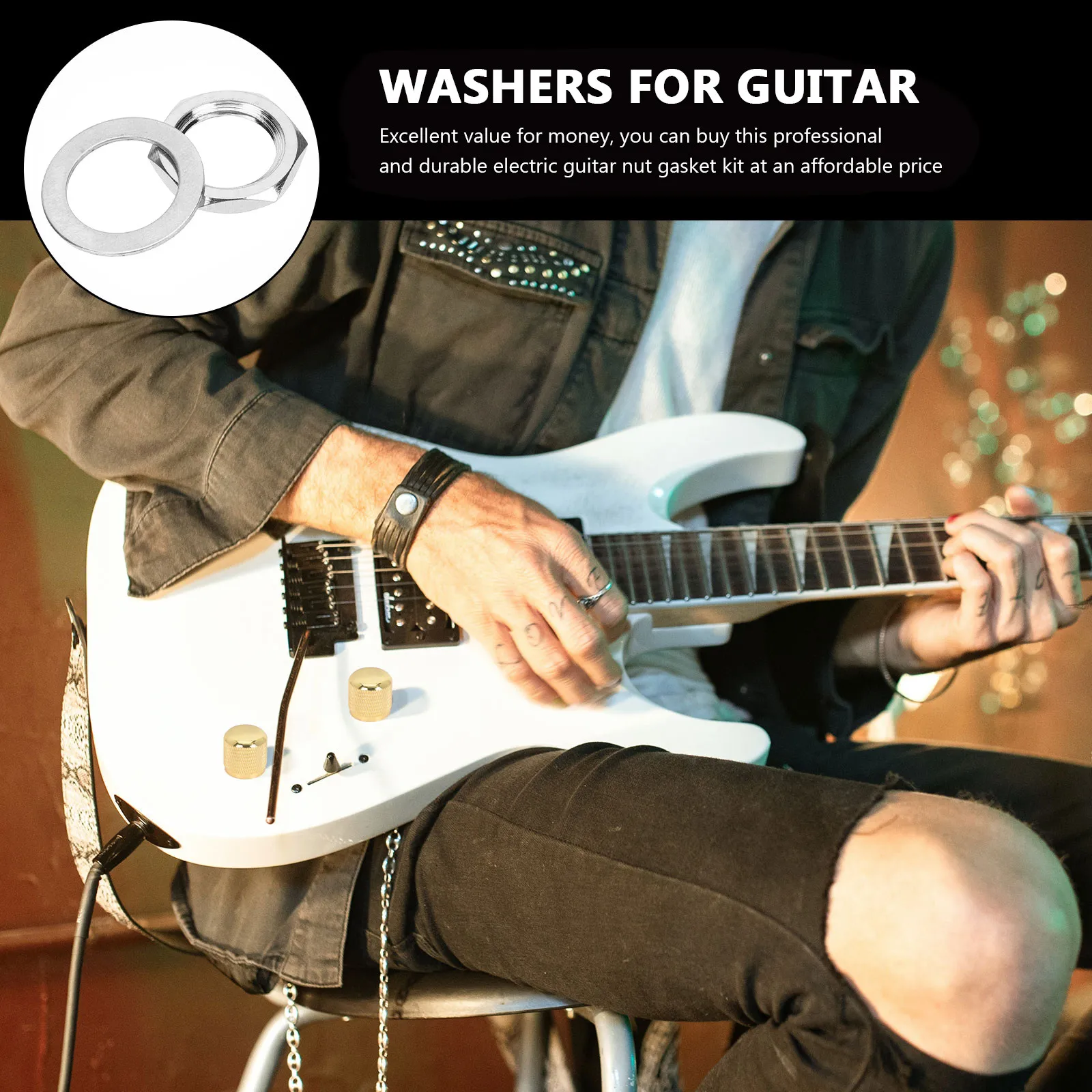 Guitar Nut Washers Replacement Set – 10pcs Alloy String Slot Spacers for Electric Guitars
