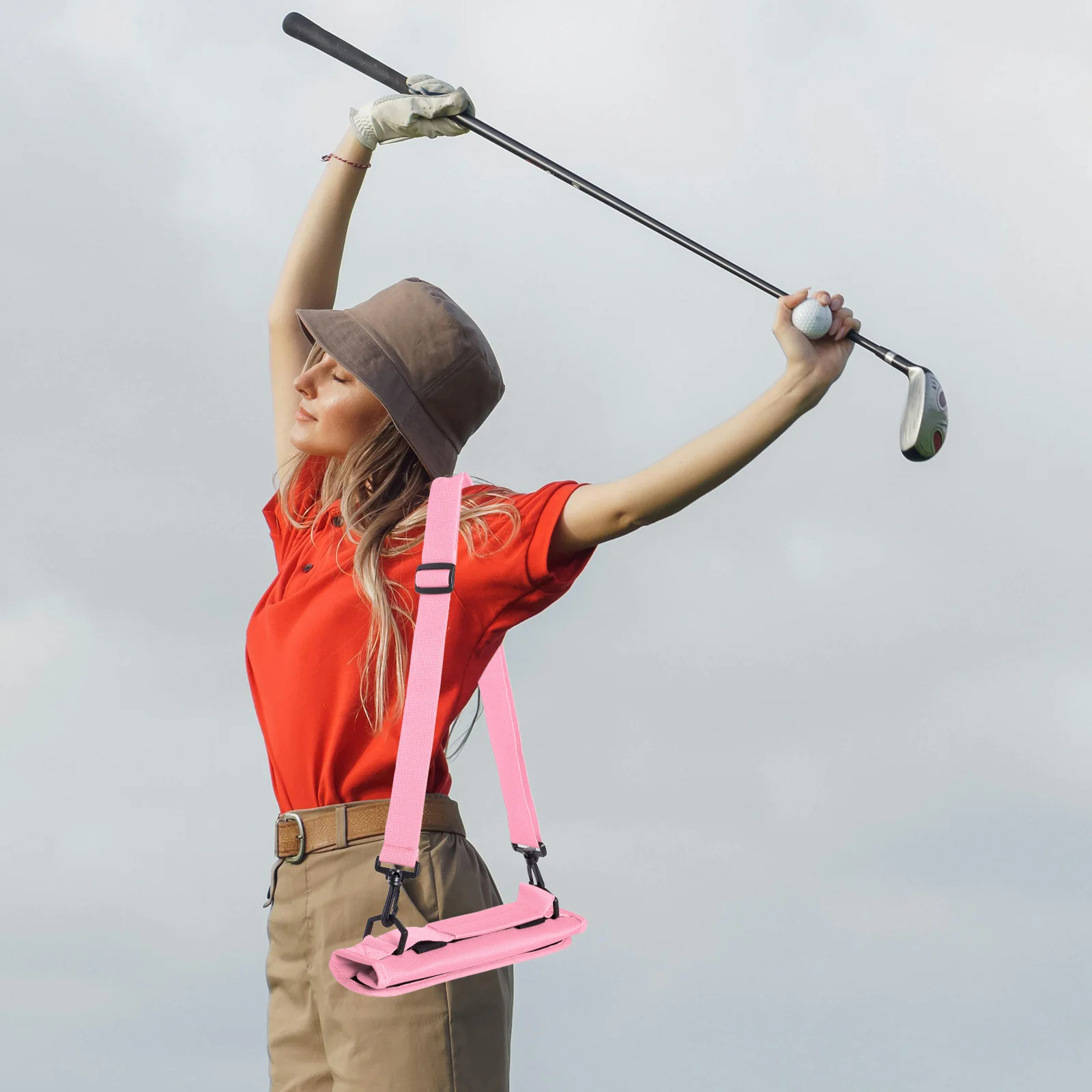 

Golf Clubs Training Carrier Bag Tools Accessories Protble Storage Range Foldable for Balls Cart Handlebar