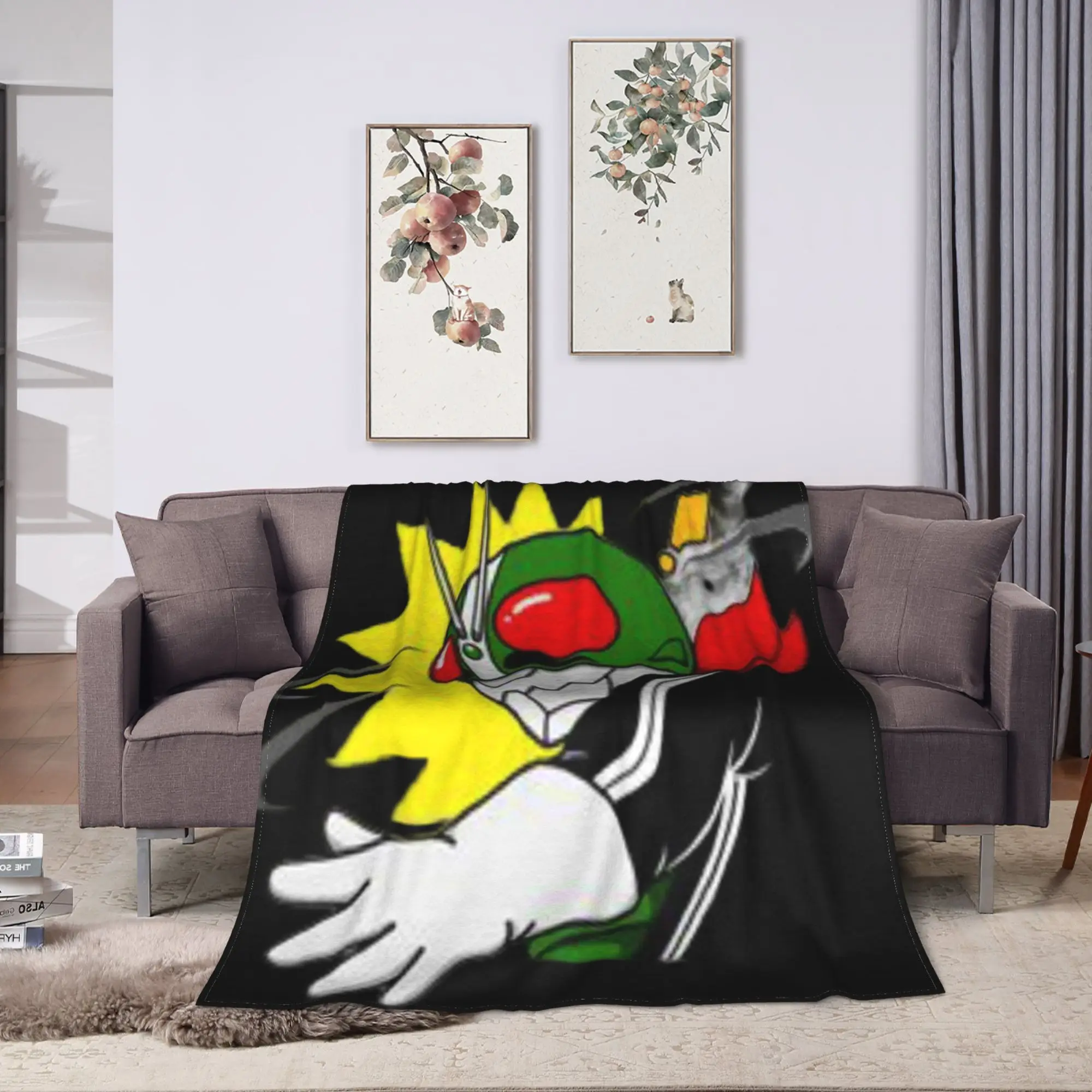 Kamen Rider Cartoon Blankets  Travel Flannel Bedding Throws For Couch Chair Sofa Bed Warm Quality Bedspread Birthday Present