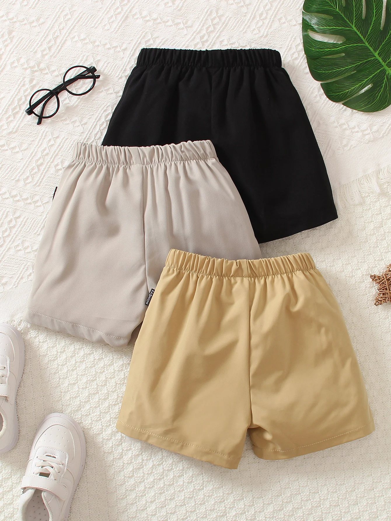 Three Combination Spring And Summer Boys Stylish Casual Woven Shorts For Daily Wear With Ages 2-7