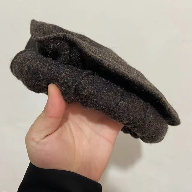 Traditional Afghan Pakol Hat Handmade Wool Pancake Beret for Men Ethnic Middle Eastern Flat Cap Warm Winter Pashtun Chitrali Cap