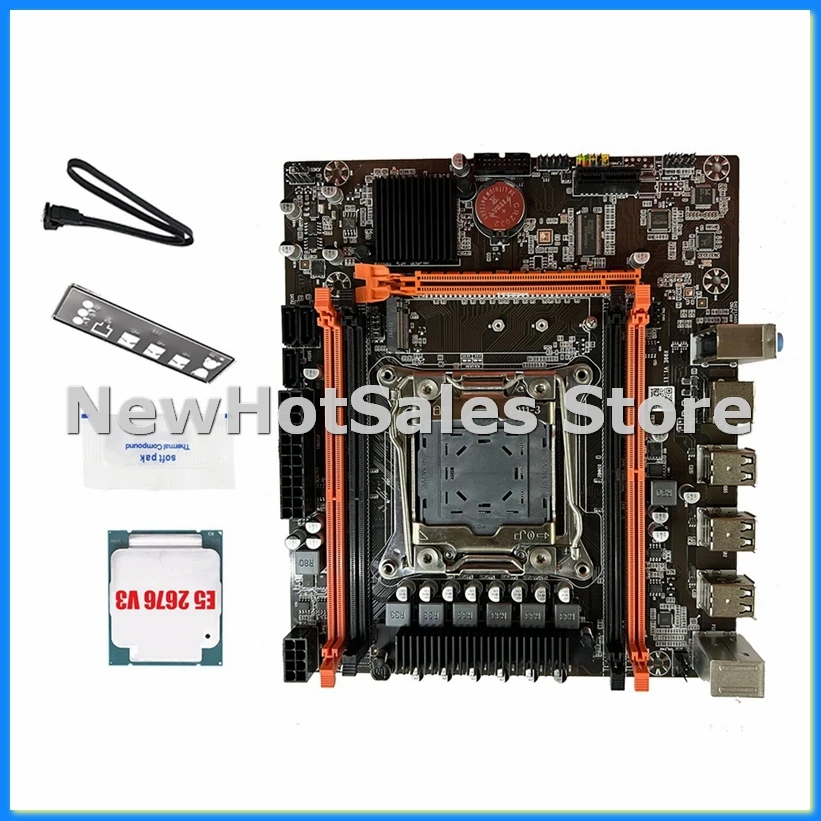 

Материнская плата X99E + процессор E5 2676 V3 + поддержка термопаста 4 DDR4 RECC RAM Гигабитная сетевая карта PCIEX16 NVMe Настольная материнская плата-A57M