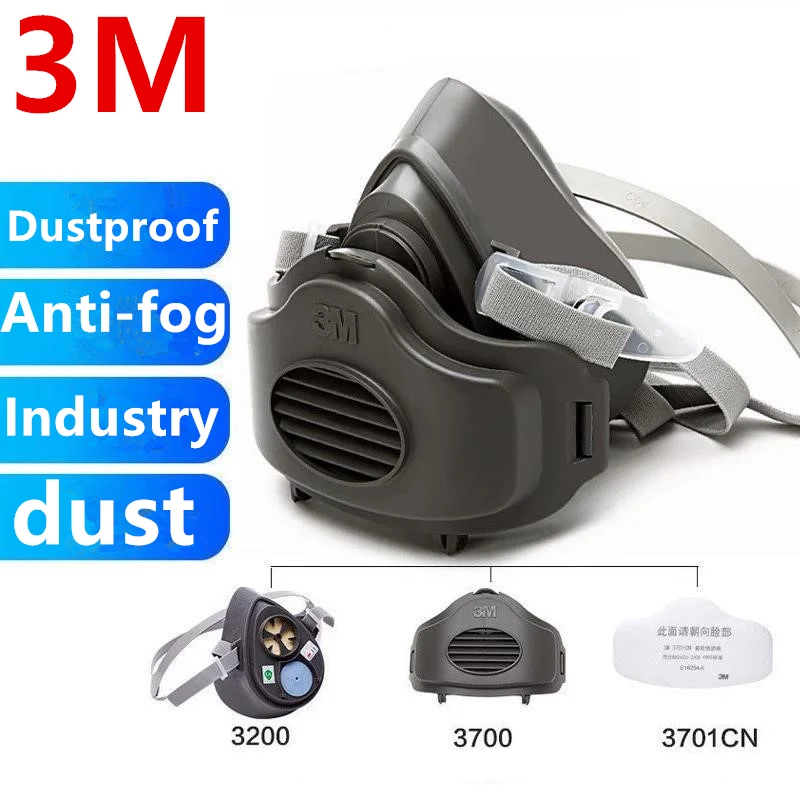 3M 3200 Dustproof Half Mask Respirator Suitable For House Decoration And Filter Accessory Spray Paint Carpentry Grinding