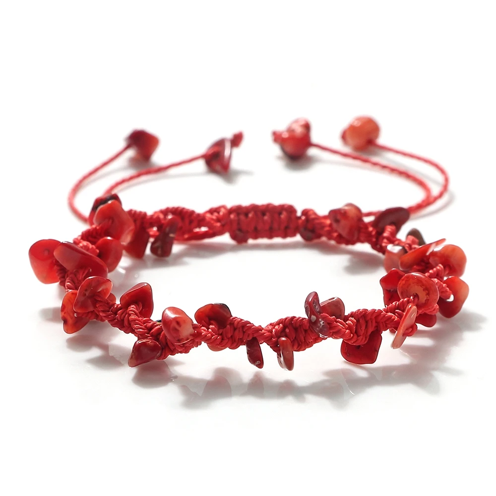 Handmade Natural Stone Braided Bracelet, Boho Style Gift