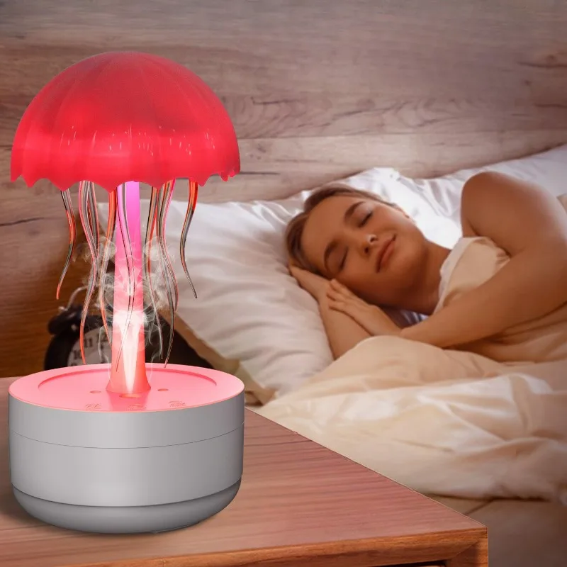 Jellyfish Humidifier Fragrance Diffuser Colorful Night Light Heavy Fog Essential Oil Diffuser Home Bedroom Office Air Humidifier