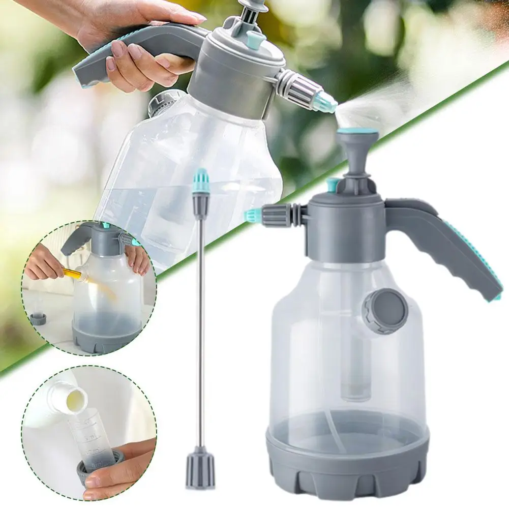 Garden 3L Pressure Spray Bottle Pneumatic Watering Can Tool Can Flower Kettle Gardening Transparent Home Water Plant Adjust W0Z4