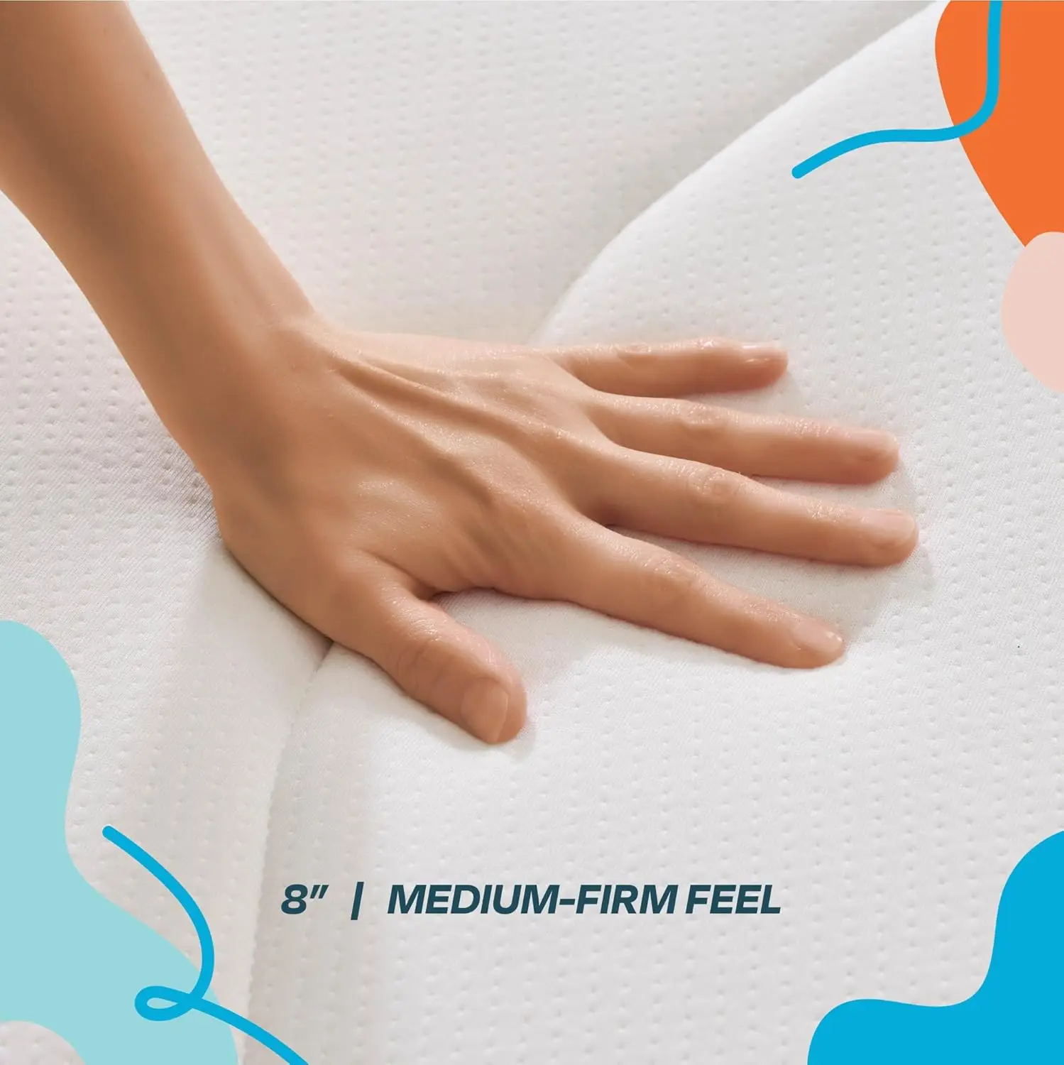 مرتبة هجينة من إسفنج الذاكرة مقاس 8 بوصات ونابض داخلي - مرتبة مزدوجة بوصة - سرير في صندوق - يورو" مرتبة متوسطة الثابتة