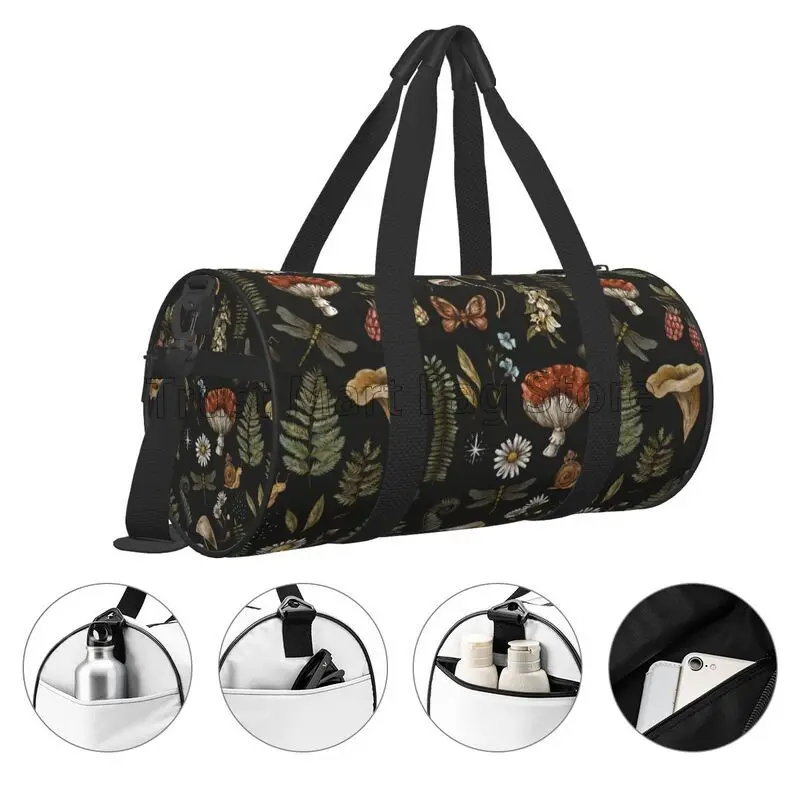 Mushroom-bolsa de viaje Vintage para hombre y mujer, morral deportivo para gimnasio, Yoga y natación, para ir de noche