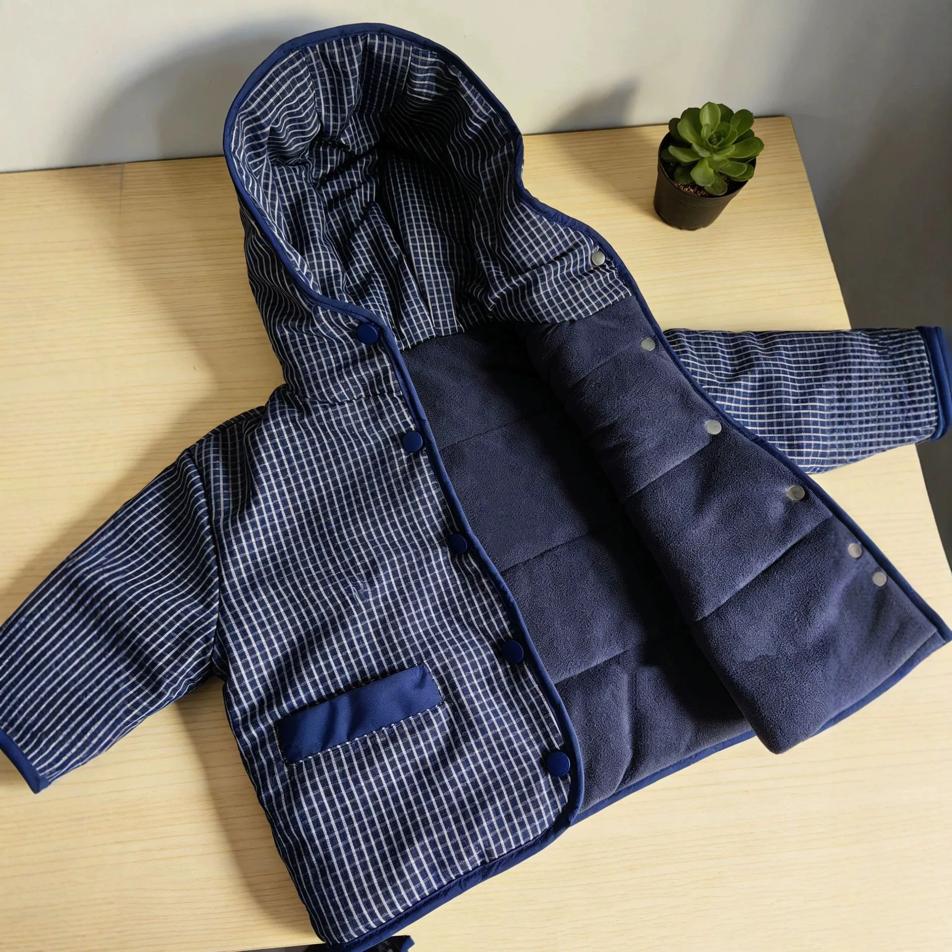 Children's Plaid Cotton Clothes Autumn and Winter New Children's Fashion Loose Warm Piled Thickened Cotton Clothes Jacket