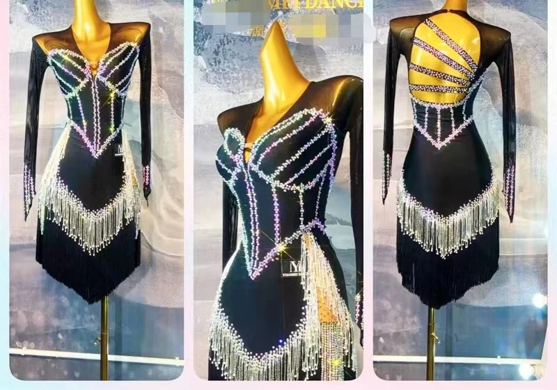 WHYNOT DANCE   Tube Customized Latin  Dance Competition Dress For Girls or Women Fast Free Shipping